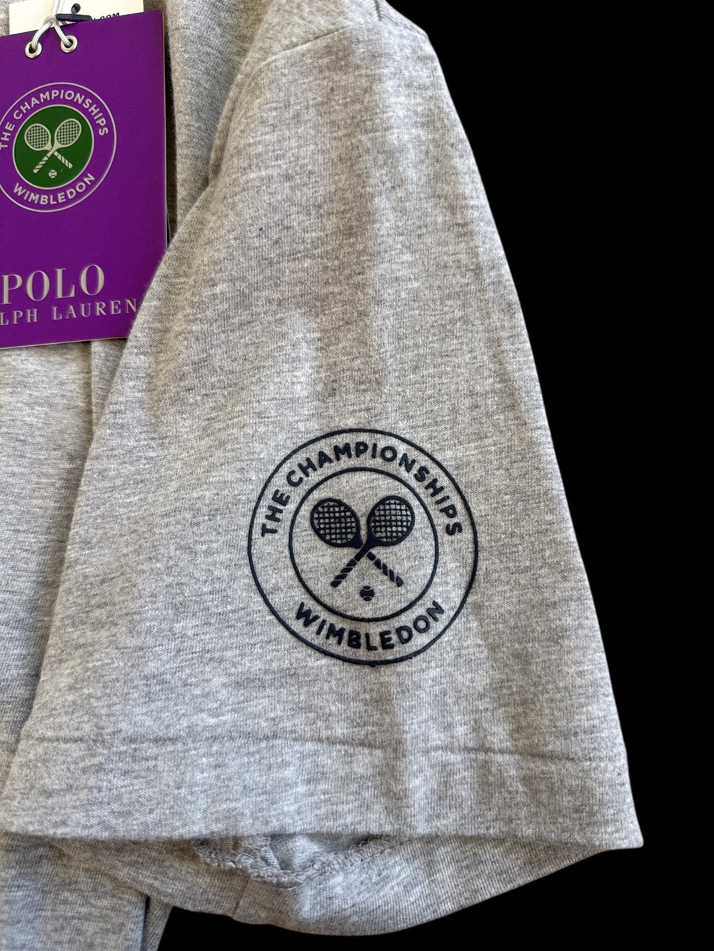 WIMBELDON Polo by Ralph Lauren Gray "I Wimbeldon You" Women’s Tee-NWT- Sz S - Picture 2 of 7